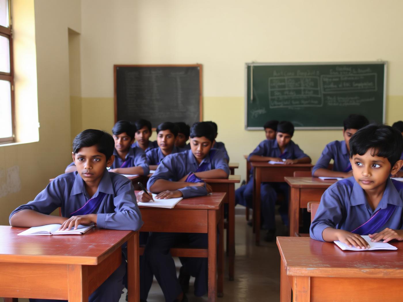 Students learning in a classroom at EMRS Ananthagiri